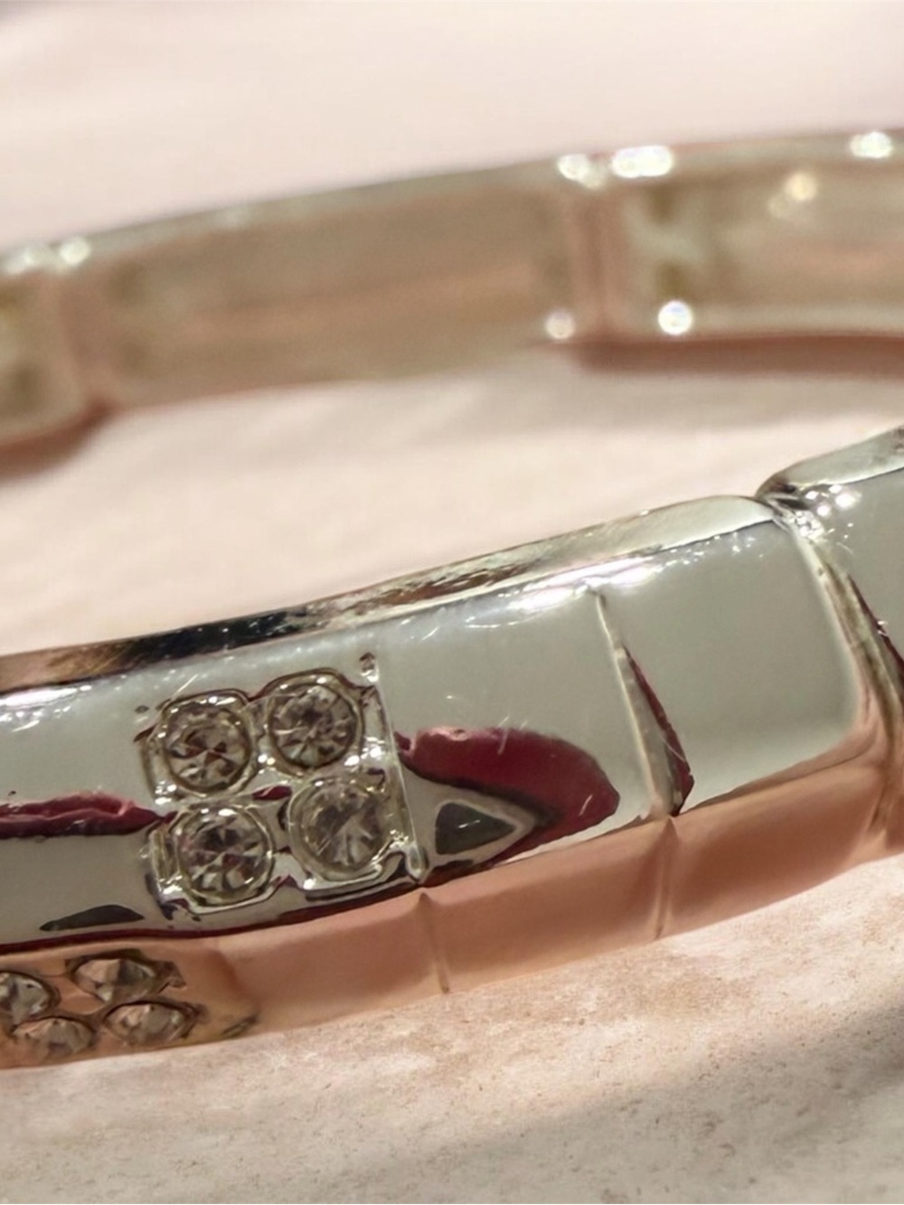 Rhinestone Accent Silver Women's Bracelet